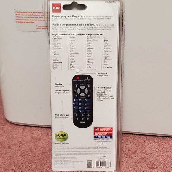 RCA RCR504BE 4-Device Palm Sized Universal Remote Like New - Picture 3 of 3